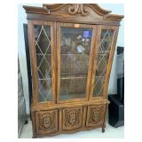 2 pc Hutch w/glass shelving & light