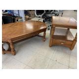 2 cnt Bassett Wooden Tables (End Table & Coffee