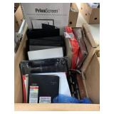 Box lot of office, binders