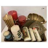 8 decorative candles and misc