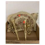 2 wall hanging candle holders and table runner