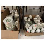 Leaf decorated dish set, approx 120 pieces