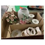 Decorative glass and napkin rings