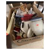 Box lot of candles, kitchen items, misc
