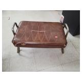 Vntg Leather Footstool
