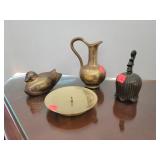 4 PC. Lot of Brass or Pewter Items
