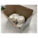 Matching Dishware including custard uranium glass