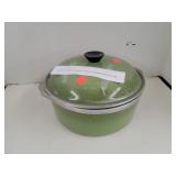 Vntg Club Cast Aluminum/Green/4Qt Dutch Oven W/