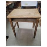 Vntg Wood Student Desk w/ Cubby