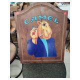 Dart Board In Cabinet W/ Darts ( 2 New Pkgs)