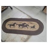 Braided Rug W/ Horses Approx 4 Ft