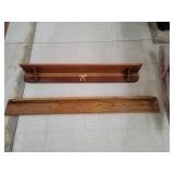 Wood Shelf Approx 42 Inches & Wood Wall Blanket