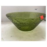 Green Glass Serving Bowl