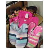 Ladies Slippers/Lg Hoosier Shirt & 2 X Flannel