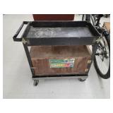 Metal Rolling Work Cart W/ Wood Storage Box