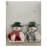 2 snowmen decor