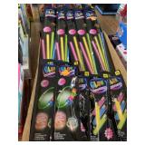 Glow necklaces, bracelets, sticks toys