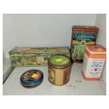 Lot of 5 Advertisement Tins
