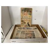 Group Lot Vintage Newspapers & Kids Book