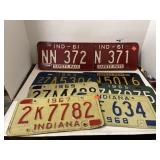 8 ct. - Vintage Indiana License Plates