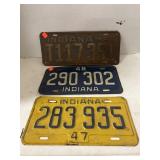 3 ct. - Vintage Indiana License Plates