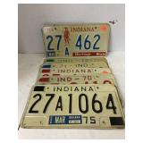 6 ct. - Vintage Indiana License Plates