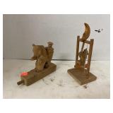 2 ct. - Wood Carved Bear Toys