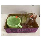 Group Lot Colored Glassware, Glasses, etc