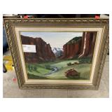 Framed Oil Painting (Lehman, app 2ft x 2ft)