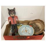 Flat Of Unique Plates and Mr.Fox Figure