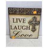 Live Laugh Love Decorative Sign (app 8in x 8in)
