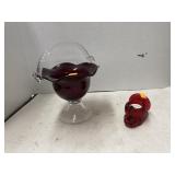 2 ct. - Vintage Red Glass Decor