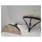 2 Cnt Wood & Metal Wall Shelves
