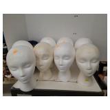 Lot of 9 Styrofoam Heads
