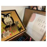 3ct Cork Board, Owl Picture, Dream Plan Do Board