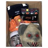 Box Of Halloween Clothes/Masks/Wine Cup