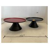 2 Tin Pedestal Stands