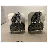 2 Metal Golf Decor Book Ends