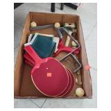 Lot of Ping Pong Items/Rackets/Balls/Net & Clamps