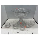 Vintage Punch Bowl & Cups (Crystal?)