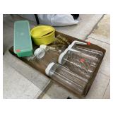 Group Lot Vintage Pitchers, Tupperware, etc