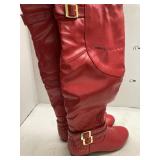 Sz. 6 Red Knee High Boots