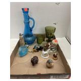 Group Lot Various Decor, Colored Glass, etc