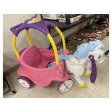Vintage Girls Horse/Buggy