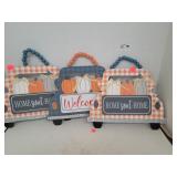 3 Cnt Fall Wood Signs