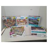 5 Cnt Brand New 1000 Piece Puzzles