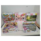 5 Cnt Brand New Puzzles 300/500 & 1000 Piece