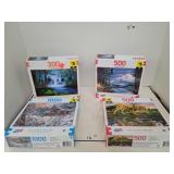 4 Cnt Brand New Puzzles  300/500 & 1000 Piece