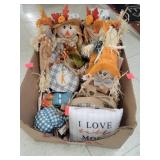 Box Lot of Fall Decor Items