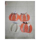4,Cnt Metal Pumpkins W/ Beads Fall Decor